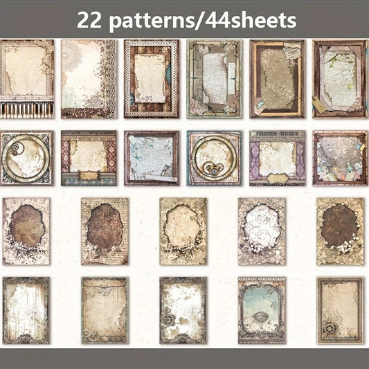 44 Sheets Vintage Decorative Paper Basic Patterns for DIY Origami