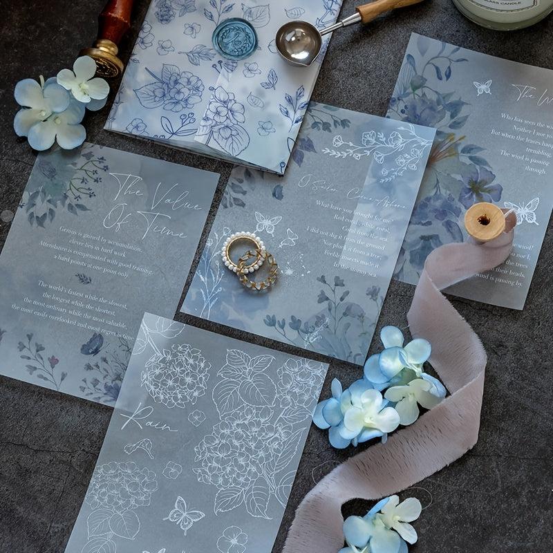 Chinese Style Translucent Paper with Handicraft Flowers