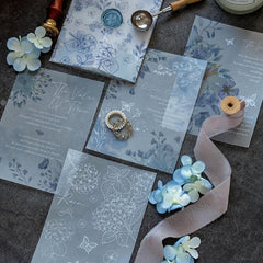 Chinese Style Translucent Paper with Handicraft Flowers