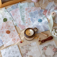 Chinese Style Translucent Paper with Handicraft Flowers