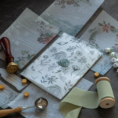 Chinese Style Translucent Paper with Handicraft Flowers