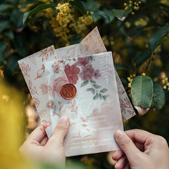 Chinese Style Translucent Paper with Handicraft Flowers