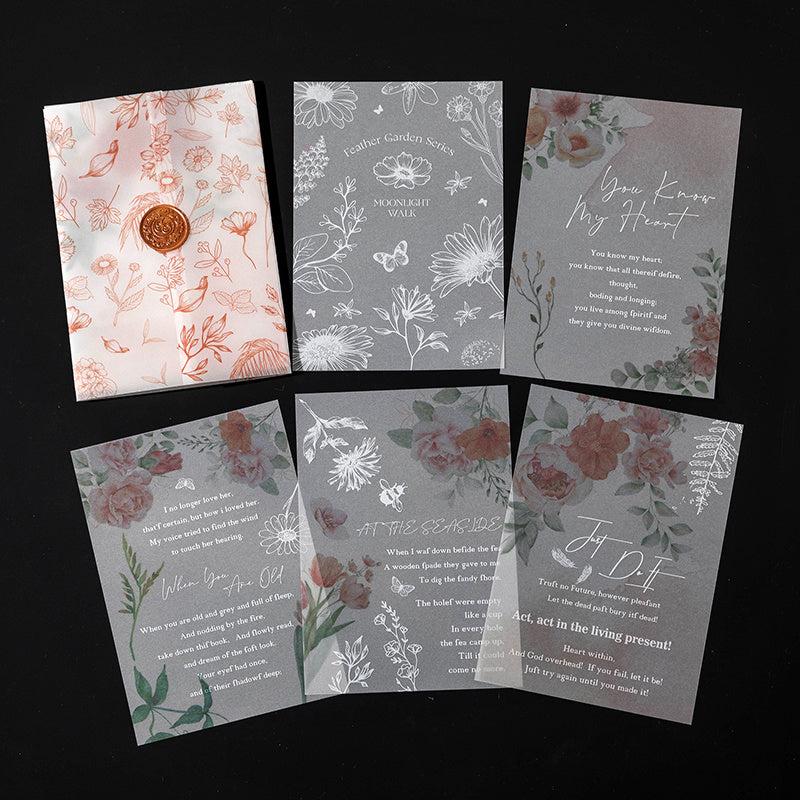 Chinese Style Translucent Paper with Handicraft Flowers