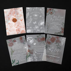 Chinese Style Translucent Paper with Handicraft Flowers