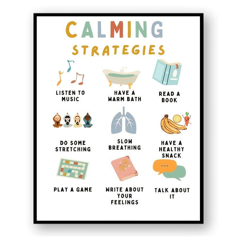 Calming Strategies Student Poster Feelings Print Growth Mindset