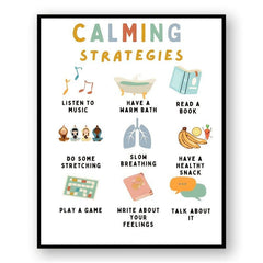 Calming Strategies Student Poster Feelings Print Growth Mindset