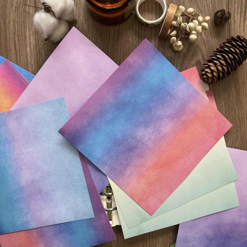 24sheets Rainbow Style DIY Decorative Paper Pad for DIY Crafts