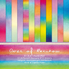 24sheets Rainbow Style DIY Decorative Paper Pad for DIY Crafts