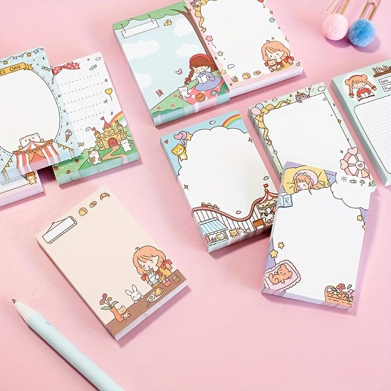 Girl Memo Pads Cartoon Message Paper