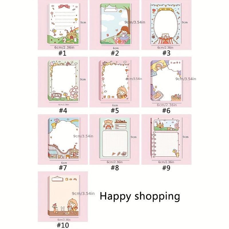 Girl Memo Pads Cartoon Message Paper