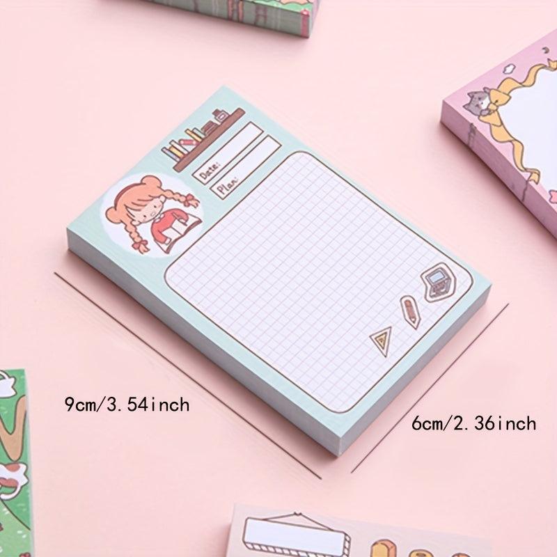 Girl Memo Pads Cartoon Message Paper