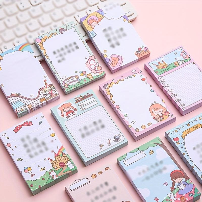 Girl Memo Pads Cartoon Message Paper