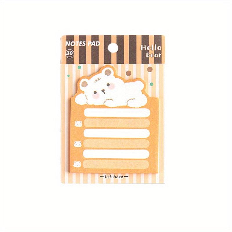30 Sheets Cartoon Sticky Notes for Students Office & School Stationery