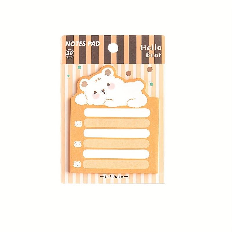 30 Sheets Cartoon Sticky Notes for Students Office & School Stationery
