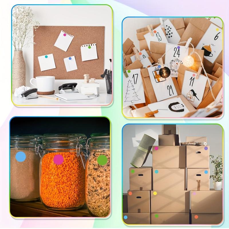 1200PCS Dot Stickers 7 62 10 Coding Labels Round Colored Dot Stickers