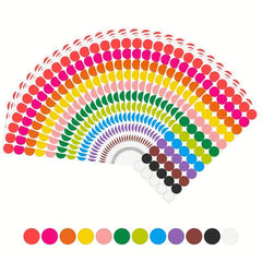1200PCS Dot Stickers 7 62 10 Coding Labels Round Colored Dot Stickers