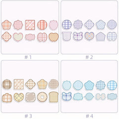 100 Sheets Cartoon Shaped Note Paper Plaid Stripes Memo Paper