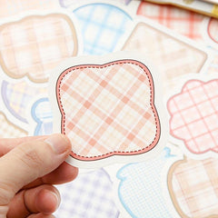 100 Sheets Cartoon Shaped Note Paper Plaid Stripes Memo Paper