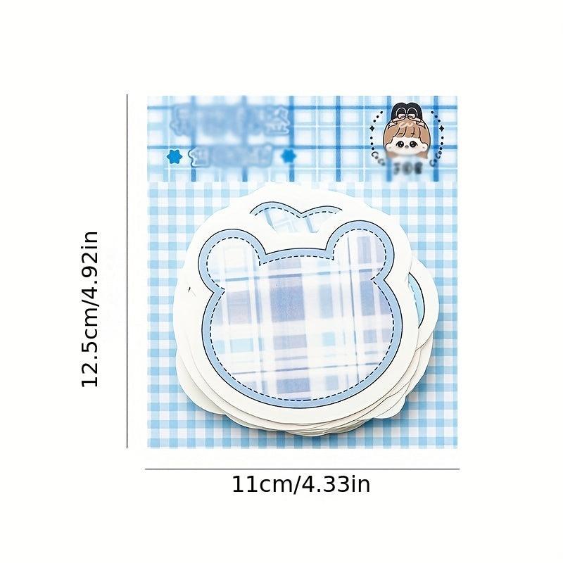 100 Sheets Cartoon Shaped Note Paper Plaid Stripes Memo Paper