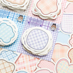 100 Sheets Cartoon Shaped Note Paper Plaid Stripes Memo Paper