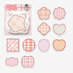 100 Sheets Cartoon Shaped Note Paper Plaid Stripes Memo Paper