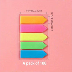 Retro Sticky Notes Index Marker Stickers Fluorescent Strips Student Supplies