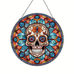 Halloween Floral Skull Glass Decoration Party Supplies