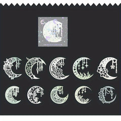 10pcs Retro Hollow Moon Phase Paper for Landscaping, 10x4x2In, 13x5x1In
