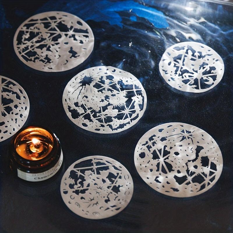10pcs Retro Hollow Moon Phase Paper for Landscaping, 10x4x2In, 13x5x1In
