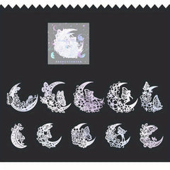 10pcs Retro Hollow Moon Phase Paper for Landscaping, 10x4x2In, 13x5x1In