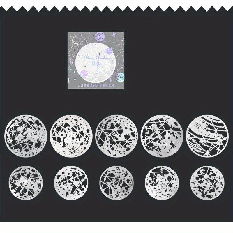 10pcs Retro Hollow Moon Phase Paper for Landscaping, 10x4x2In, 13x5x1In