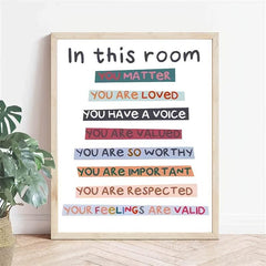 1pc In This Room Diversity Rainbow Poster Classroom Decor