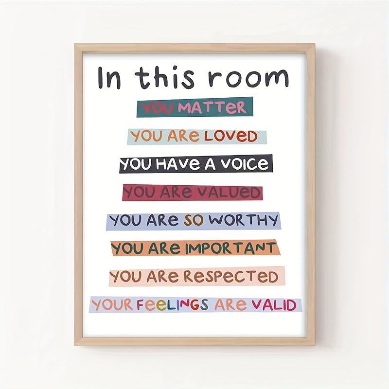 1pc In This Room Diversity Rainbow Poster Classroom Decor