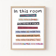 1pc In This Room Diversity Rainbow Poster Classroom Decor