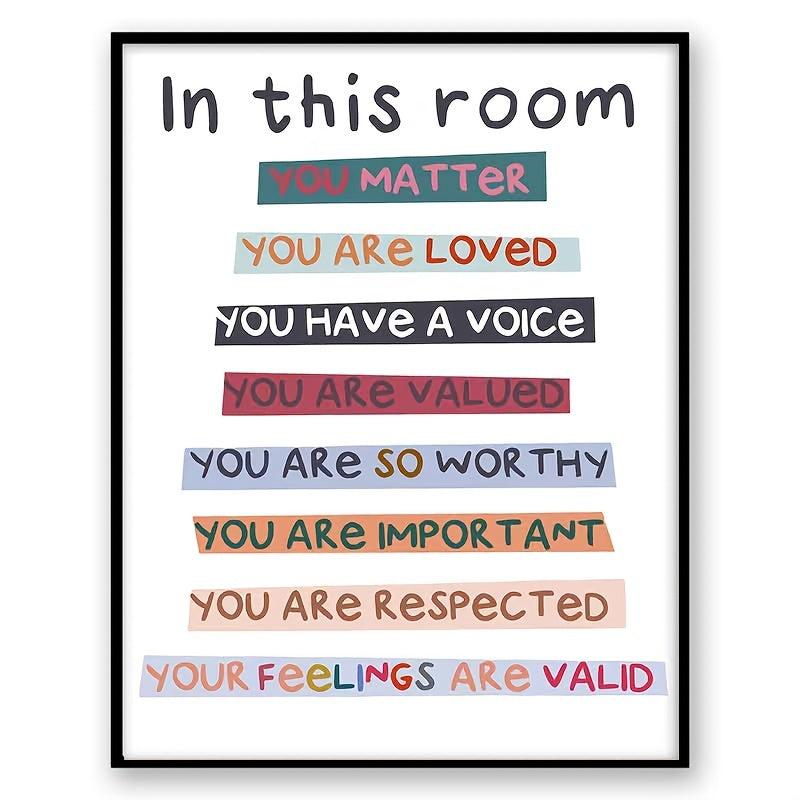 1pc In This Room Diversity Rainbow Poster Classroom Decor