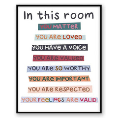 1pc In This Room Diversity Rainbow Poster Classroom Decor