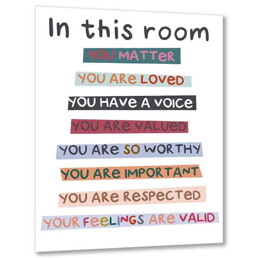 1pc In This Room Diversity Rainbow Poster Classroom Decor