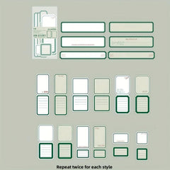 40pcs Retro Border Journal Material Decorative Collage Non Adhesive Pen Ink Set