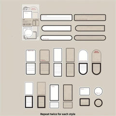 40pcs Retro Border Journal Material Decorative Collage Non Adhesive Pen Ink Set
