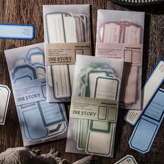 40pcs Retro Border Journal Material Decorative Collage Non Adhesive Pen Ink Set