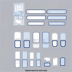 40pcs Retro Border Journal Material Decorative Collage Non Adhesive Pen Ink Set