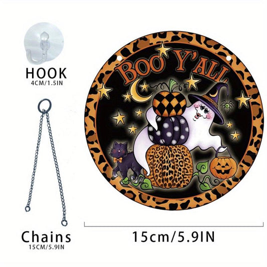Halloween Window Decoration Ghost Pumpkin Night Party Background
