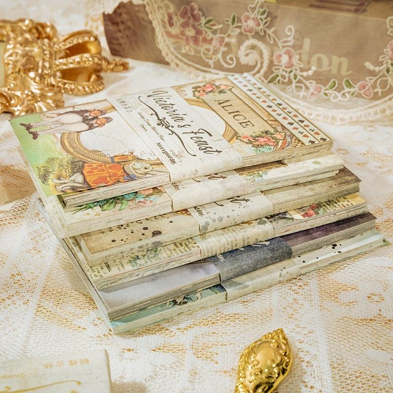 30 Sheets Retro Lace Material Paper Artist Ledger Backing Paper