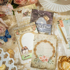 30 Sheets Retro Lace Material Paper Artist Ledger Backing Paper
