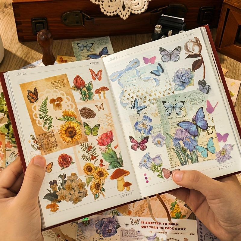 80pcs Vintage Scrapbook Supplier Retro Stickers Antique Paper