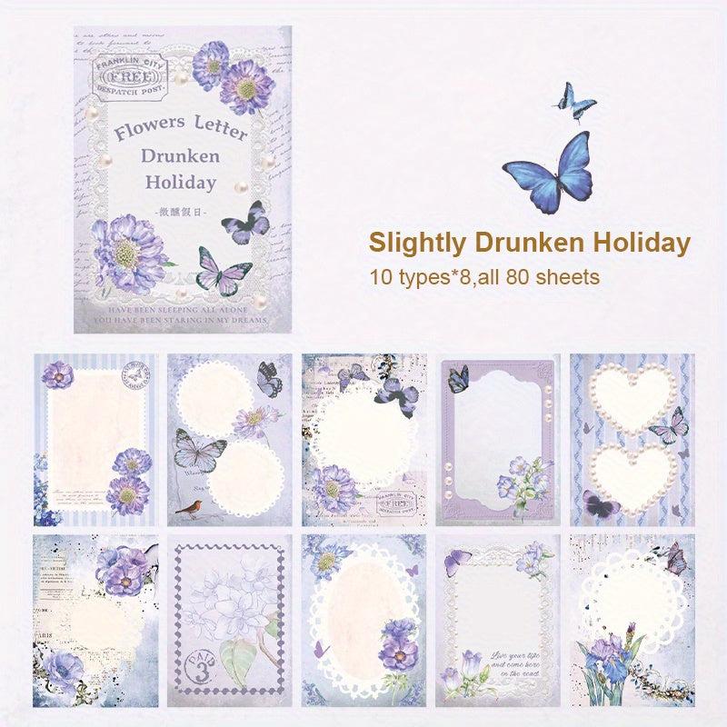 80pcs Vintage Scrapbook Supplier Retro Stickers Antique Paper