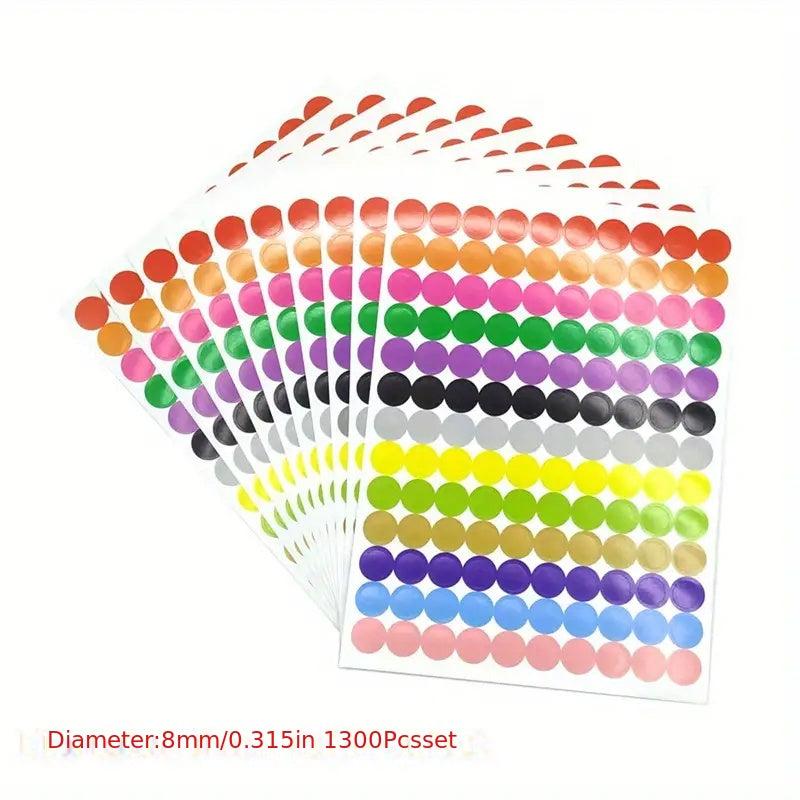 Colorful Self Adhesive Paper Dot Label Set - 6mm 8mm 10mm 20mm