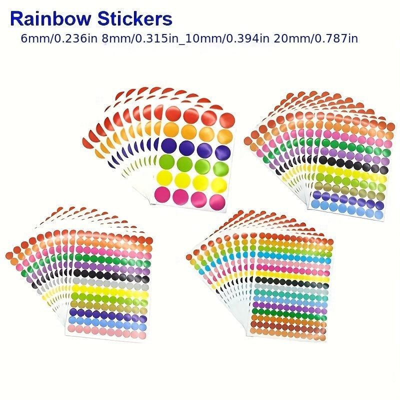 Colorful Self Adhesive Paper Dot Label Set - 6mm 8mm 10mm 20mm