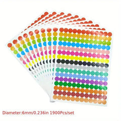 Colorful Self Adhesive Paper Dot Label Set - 6mm 8mm 10mm 20mm