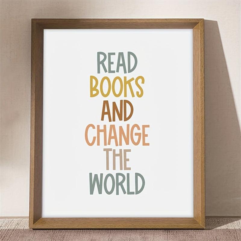 Boho Classroom Poster: Read Books Change World Digital Print
